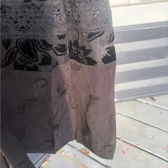 Coach Black Floral lace and velvet Maxi Dress - Picture 16 of 17